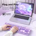 Atelus Large Print Keyboard, USB Wired Computer Keyboard, Full Size Keyboard with Number Pad for PC Laptop Desktop Windows 7 8 10 11 (Purple Colorful)