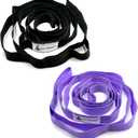 Stretching Strap Yoga Strap with Loops, Stretch Straps for Physical Therapy, Non-Elastic Exercise Strap for Pilates, Dance and Gymnastics with Workout Guide (Purple+Black)