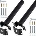 Light Pole Mount, Solar Lighting Mounting Bracket Extension Pole Kit, Wall Mounted Arm for Street Light, Barn Lamp, Post Tree 2 Pack Black