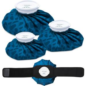 Ice Pack for Injuries Reusable, Cold Pack Water Bag with Cover, Hot & Cold Therapy and Pain Relief with Elastic Breathable Support Wrap