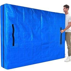 Mattress Bags for Moving, BETU Mattress Protector Waterproof Mattress Cover Queen Size Storage Bags with 8 Heavy-Duty Handles and Zipper for Bed Extra Thick Large Reusable (82"x62"x15" Blue)