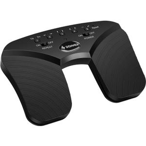 Donner Wireless Page Turner Pedal, Rechargeable Music Page Turner foot pedal for Tablets Phone, Black