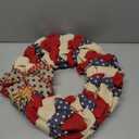 20 Inch 4th of July Wreath Patriotic Burlap Wreaths for Front Door Red Beige Blue Memorial Day American Flag Wreath with Bowknot 4th of July Decorations Outdoor