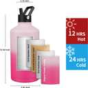 Insulated Water Bottle 128oz,Triple Wall Vacuum Stainless Steel(Dishwasher Safe),Leak Proof & Non-BPA,Flask Jug with Paracord Handle & Straw Spout Lids Sports Cherry Blossom