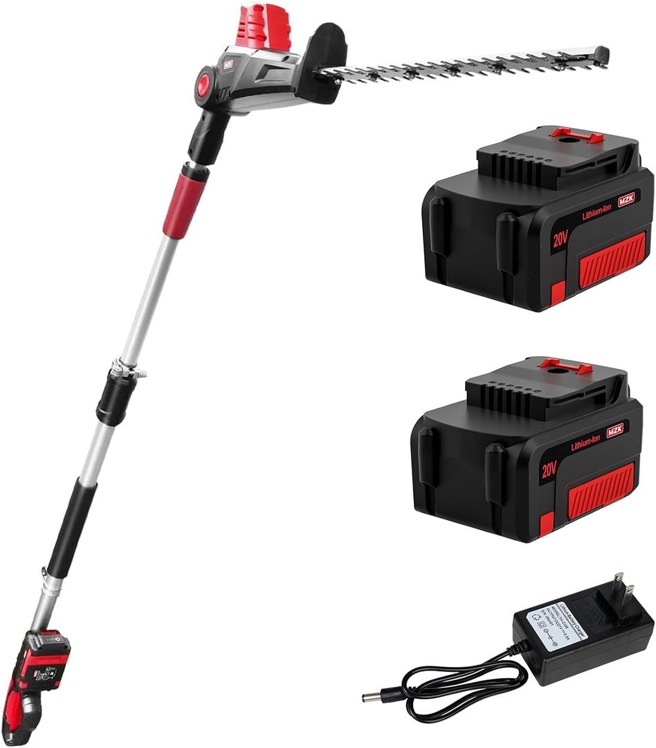 MZK 20V 23-Inch Cordless Hedge Trimmer with 2 x 4Ah Batteries
