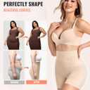 Tummy Control Shapewear Shorts for Women,Mid Waist Body Shaper Butt Lifting Thigh Slimmer Under Dresses (Beige, XL)