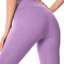 High Waisted Leggings for Women 25"/28" Inseam with Pockets Tummy Control Buttery Soft Yoga Pants (Purple)