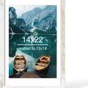14x22 Picture Frame, Distressed White Wood Style - Display Posters 12 x 18 with Mat or 14x22 without Mat, Wall Mounting Horizontal and Vertical, 1 Pack