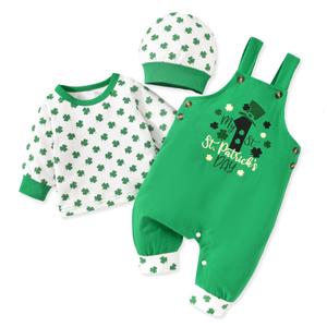 MINIFEIKO Preemie Baby Premature Boy First St. Patrick’s Day My Clothes Shamrock Clover Outfit Green (Green)