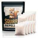 Squirrel Repellent Outdoor, Natural Squirrel Deterrent for Plants, Attic & Bird Feeders, Safe Around Kids & Pets, Helps Keep Squirrels Chipmunk Away from Yard & Garden – 9 Pouches