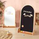 Tiny Land Kids Easel Large 22"x40.5" Writing Area Double-Sided Magnetic Chalkboard & Whiteboard, Wooden Arch Drawing Board with Stand, Toddler Art Easel with Letters & Animal Magnets