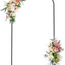 Wokceer Wedding Arch Backdrop Stand, 7.2 FT Square Black Metal Arch Backdrop for Wedding Ceremony Photo Booth, Outdoor Indoor Birthday Party, Garden Floral Balloon Arch Decoration