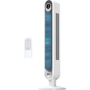 Dreo Tower Fan 42 Inch, Quiet Oscillating Bladeless Fan with Remote, 6 Speeds, 4 Modes, LED Display, 12H Timer, White Floor Standing Fan Powerful for Indoor Home Bedroom Office Room