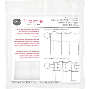 Dritz Home 44500 Woven Rod Loop Tape, 4-Inch x 6-Yards, White
