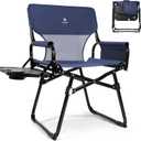 Heavy-Duty Camping Directors Chair with Side Table, 400lb Capacity, 600D Oxford, Quick Setup, Smart Storage & Ergonomic Comfort, Durable Steel Frame for Camping, BBQs & Sports Events Blue