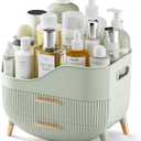 Makeup Organizer with Drawers, Skincare Organizer for Vanity, Storage Box with Handle, Large Cosmetic Display Case for Dresser, Bathroom Countertop (Sage Green)