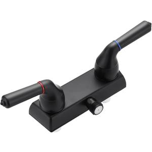 RV Shower Faucet 4" Camper Shower Faucet Replacement Valve Diverter with Hot/Cold Handles Compatible with Dura Faucet DF-SA100C (Matte Black)