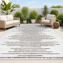 JONATHAN Y Stripe Geometric Indoor Outdoor Area Rug 8X10 Ivory/Black, Zolak Berber for Backyard, Patio, Porch, Easy-Cleaning, High Traffic, Pet-Friendly, Non-Shedding (SMB124D-8) (7'9" x 10' (Rectangular))
