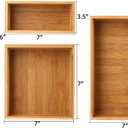 Lawei Set of 5 Bamboo Drawer Organizer Boxes, Desk Storage Box Kit, Drawer Storage Containers Tray Bins for Office, Kitchen, Bedroom, Children Room, Craft, Sewing