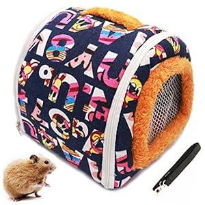 KAMEIOU Soft Small Animal Pet Chinchilla Hamter Small Guinea Pig Hedgehog Carrier Bag with Portable Handle and Detachable Shoulder Strap 8 x 8 Inches Warm Small Pet Carrier Pounch Bag