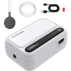 Aquarium Air Pump Rechargeable Aerator for Bait Bucket, Portable Battery Powered Air Pump for Aquarium, Fish Tank Air Pump Bubbler Aerator for Outdoor Fishing