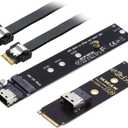 NFHK NGFF M-Key NVME Male to Female Extension Cable 40cm with SFF-8654 Connector for Mainboard SSD 2280/22110