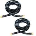 Arklove 2pack 3ft 12awg Premium Heavy Duty Braided Wire Dual Banana to Banana Gold Plated Plug Speaker Cable OFC Oxygen-Free Copper