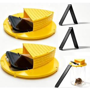 Upgraded Mouse Trap Bucket, 5 Gallon Mouse Bucket Trap Flip Lid, Reusable Rat Trap, Eco-Friendly Bucket Rat Trap, Mouse Traps Indoor for Home, Rat Traps Outdoor (Q-Yellow)