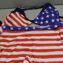 Womens High Waisted Swimsuits with Boy Shorts Brazilian Triangle Top Stripes Halter Bikini Two Piece Bathing Suits, Larg