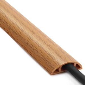Floor Cord Cover 10ft, Cord Hider Floor Yellow Oak Wood, Floor Cable Management Prevent Cable Trips, Floor Cable Cover Wire Covers for Power Cords, Cord Protector Cord Cavity W0.47in H0.28in (W1.2'' x L10')