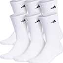 adidas Men's Athletic Cushioned 6-Pack Crew, Cushioned Crew Socks with Arch Compression for a Secure Fit