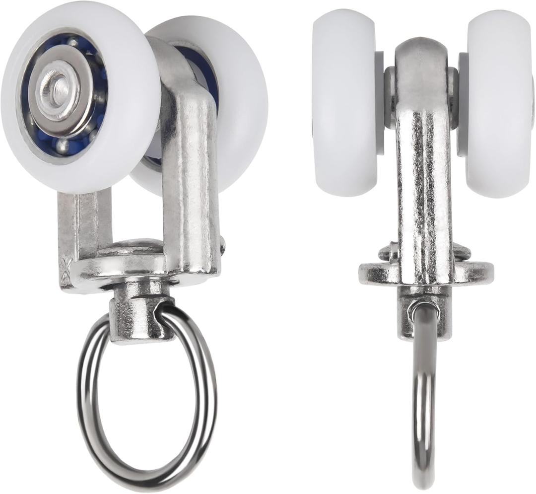 Curtain Track Rollers Curtain Mute Wheel Rollers Hook Pulley Runners/Sliders for Ceiling/Wall Mount Curtain Tracks 30PCS