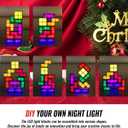 YHK Stackable Night Light, 7 Colors LED Puzzle Light, 3D DIY Magic Puzzle Night Light, Novelty Desk Lamp for Room Decor and Teens Ideal Gift (Plug)