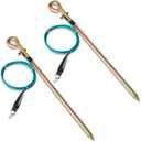 2 Pcs Portable Ground Rod Grounding Rod with 4ft Grounding Wire 12AWG and Clip Grounding Pin Electric Fence Ground Rod for Antennas Satellite Dishes Generator (Spring Clamp)