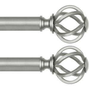 2 Pack Curtain Rod 32 to 58 Inches (2.6 to 4.8 ft), USFOOK 7/8 Inch Heavy Duty Curtain Rods for Windows, Telescoping Splicing Drapery Rods with Antique Silver Twisted Cage Finials 2 Pack Curtain Rod 32 to 58 Inches (2.6 to 4.8 ft), USFOOK 7/8 Inch Heavy Duty Curtain Rods for Windows, Telescoping Splicing Drapery Rods with Antique Silver Twisted Cage Finials