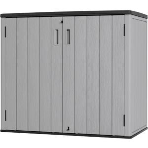 Mrosaa Large Outdoor Storage Box,Resin Sheds&Outdoor Storage Waterproof/Lockable,Outdoor Storage Cabinets for Balcony,Garage,Backyard (37Cu.ft-Pale Grey)
