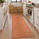 LEEVAN Washable Hallway Runner Rug, 2' x 6' Hand-Woven Reversible Kitchen Entryway Rugs, Terracotta Cotton Modern Farmhouse Laundry Room Carpet for Bathroom Sink Foyer Bedroom Fall Decor