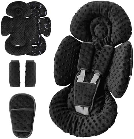 Generic Infant Car Seat Insert Compatible with Mamaroo Swing & Graco Swing and Infant Car Seat, Newborn Insert Baby Head Body Support, Reversible Design, Breathable Soft Fabric, 1Pcs - Dot, Black