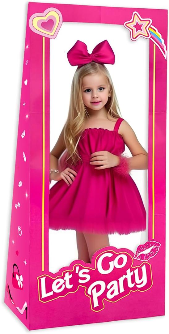 Life Size 4.4ft Tall Stand-in Cardboard Doll Photo Booth for Doll Princess Party Decorations Girls Birthday Party Decor Photoshoot