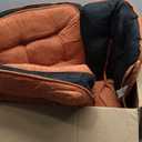 Chair Cushions for Dining Chairs Set of 6, Kitchen Chair Cushions, Chair Pads with Ties and Non Slip Backing, Tufted Memory Foam Seat Cushion 6 Pack, 15.5" x 15.5" x 4", Orange