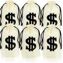 Eylola Money Bags - 48 Pcs 6.3 x 9 Inch PE Dollar Sign Casino Theme Party Decorations, Boss Baby Birthday Goody Bags