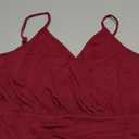 OPOIPIN Women's Deep V Neck Wrap Ruched Sleeveless Cami Crop Top Spaghetti Strap Camisole, Red, L