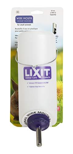 Lixit Small Animal Wide Mouth BPA-Free Water Bottle, 32 Oz, Translucent