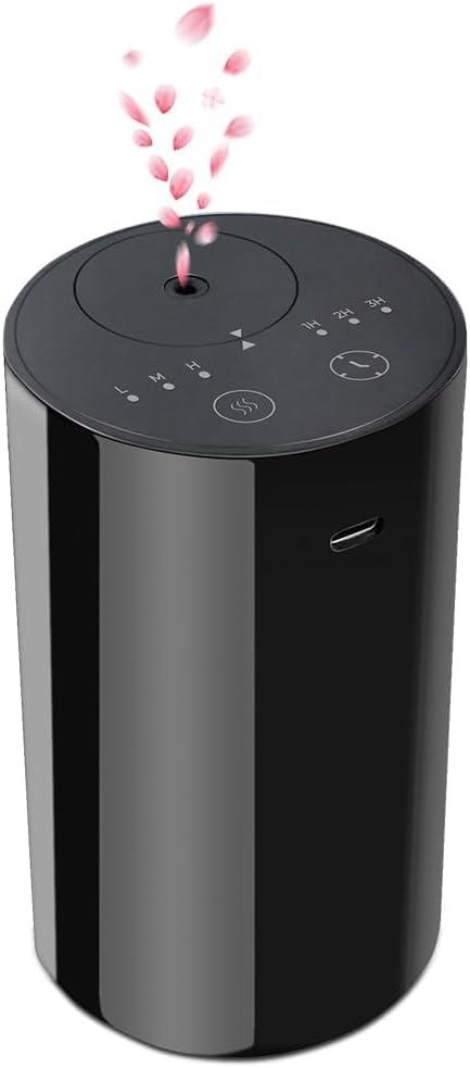 Cavir Waterless Essential Oil Diffuser - Mini Portable Aromatherapy Air Machine - USB Charging - 1/2/3H/Time - 3 Mist Levels - for Home, Car, Office, 2 Pack 