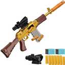 Toy Gun Models Foam Blasters Sniper Rifle Gold for Kids Children Ages 8-12 Year Old Boys Girls Teens Adults Soft Bullet Dart Shotgun Shell Ejecting Christmas Halloween Birthday Outdoor Shoot Game