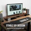 COREMINDED Solid Wood Dual Monitor Stand Riser, 42 Inch Walnut Desk Shelf