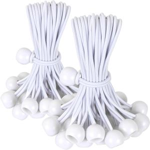 Tarp Bungee Balls 6 inch,White Ball Bungee Cord Canopy Tie Down with Ball Heavy Duty for Outdoor Tents, Cargo, Shelter, Gazebo with UV-Resistant (60 PCS) Tarp Bungee Balls 6 inch,White Ball Bungee Cord Canopy Tie Down with Ball Heavy Duty for Outdoor Tents, Cargo, Shelter, Gazebo with UV-Resistant (60 PCS)