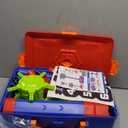 2 IN 1 Shooting Game Toys For 5 6 7 8 Year Old Kids, Moving Standing Shooting Target & 2 PCS Foam Ball Popper Air Toy Guns, 24 Foam Balls, 2 Player Boy Toys For Boy Kids, Gifts for Boys and Girls