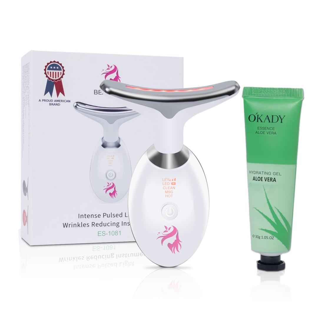 Red Light Therapy for Face, Facial Massager, Skin Tightening & Anti-Aging Face Lift Device, True Beauty Glow Facial Massager, 7-in-1 LED Facial Sculptor