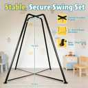 Sensory Swing with Stand, Sensory Pod Chair and Swings Set, Heavy-Duty Metal X-Shaped Swing Frame, Hammock Chair Stand for Home and Adults, Indoor Outdoor 350LBS (Blue)